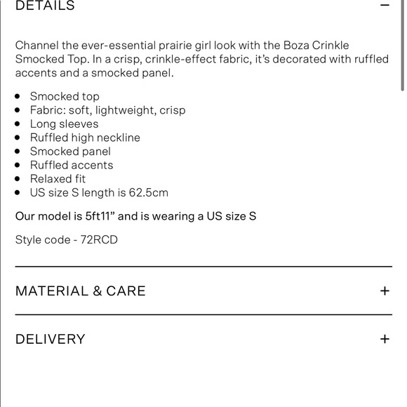 NWT French Connection Prairie Crinkle Smocked High Neck Top Pink Small - Picture 7 of 14